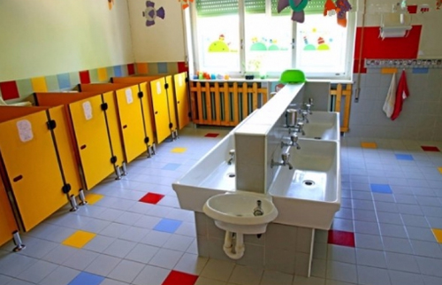 Mẫu nhà vệ sinh chuẩn đẹp, an toàn cho các trường mầm non